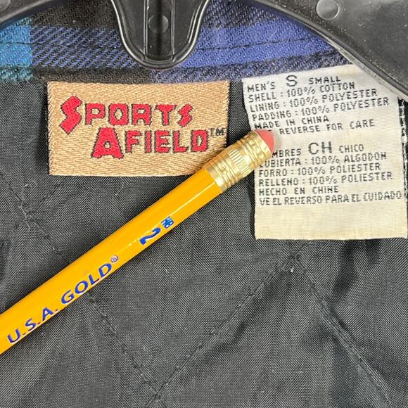 Sports‎ Afield Shacket Mens SMALL Plaid Quilted Shirt Jacket Camping Outerwear - Picture 5 of 7